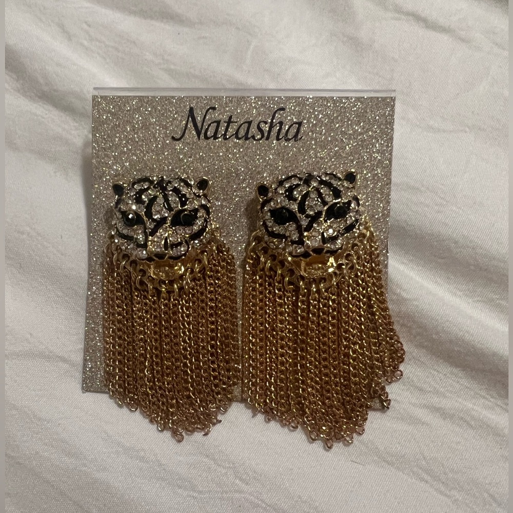 Tiger Fringe Statement Earring